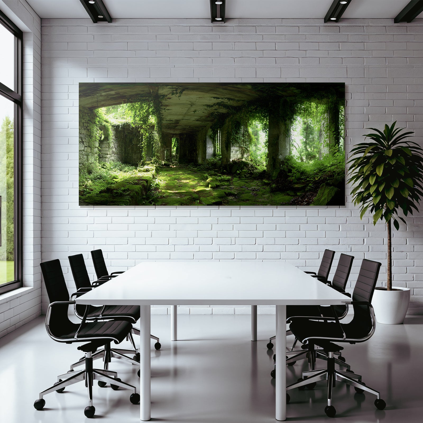 Verlassener Innenraum Mit Pflanzen Im Lichtschein | Lost Places | Architektur