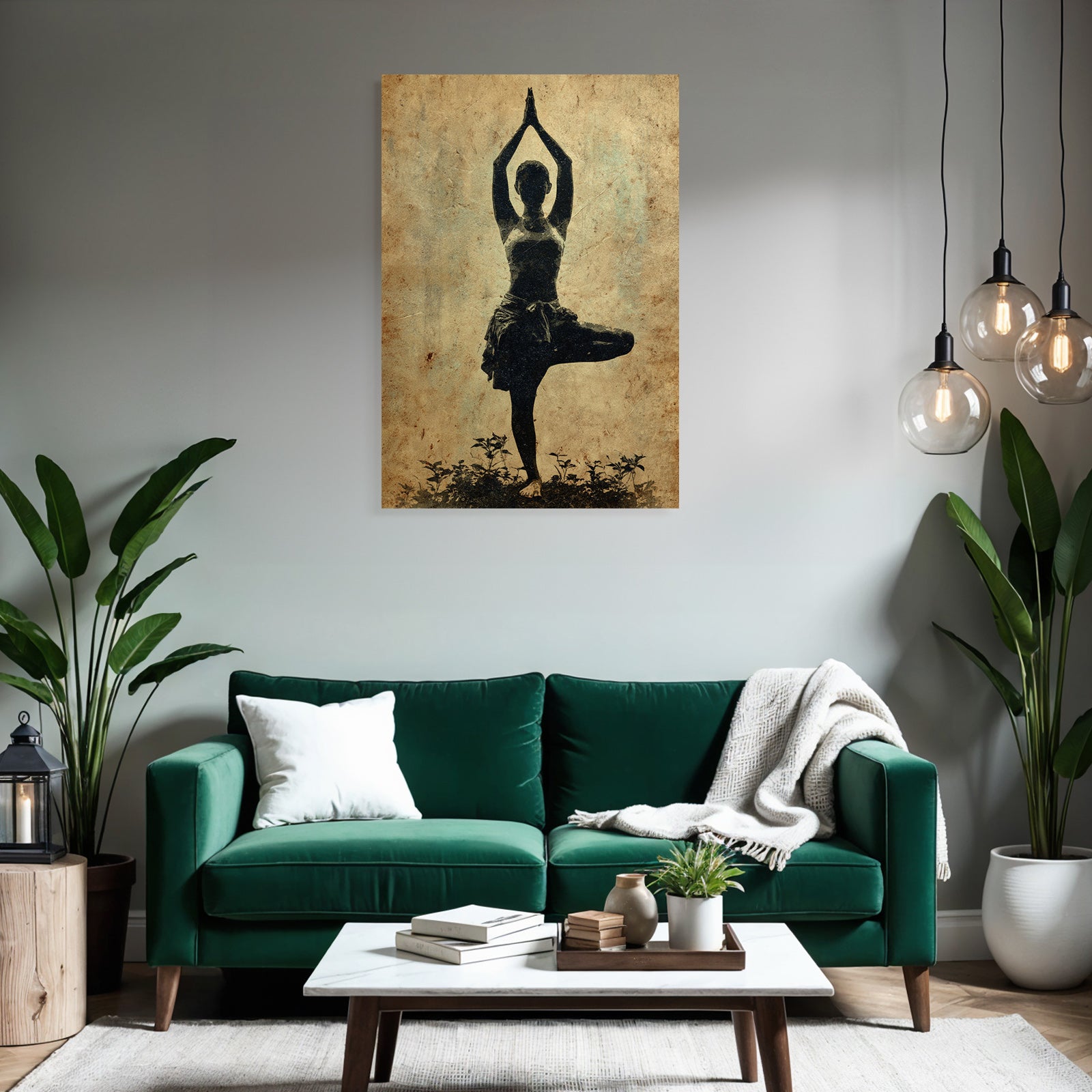 Yoga Meditation Yoga Pose Silhoütte Mit Pflanzen Und Altem Hintergrund | Yoga und Meditation | Themen und Hobbys