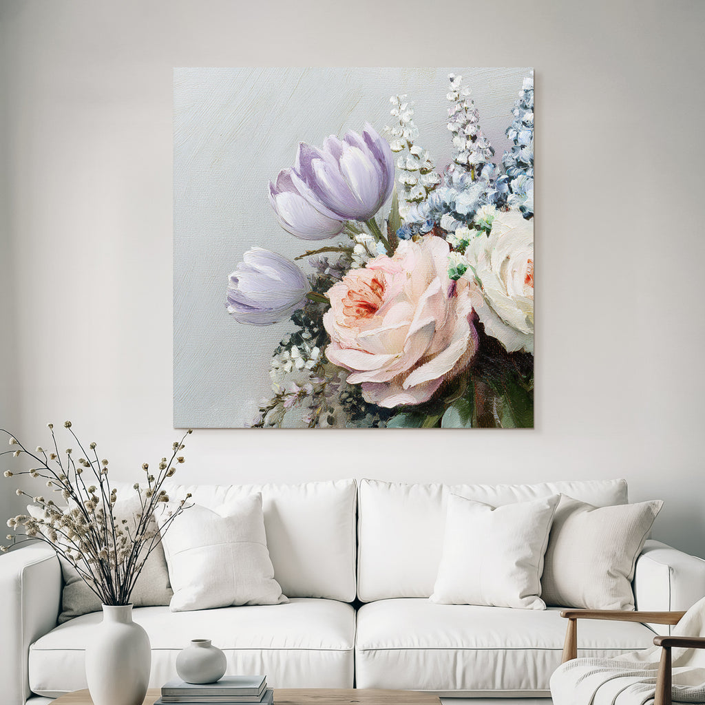 Zarter Strauss Mit Lavendel Und Rosigen Rosen
