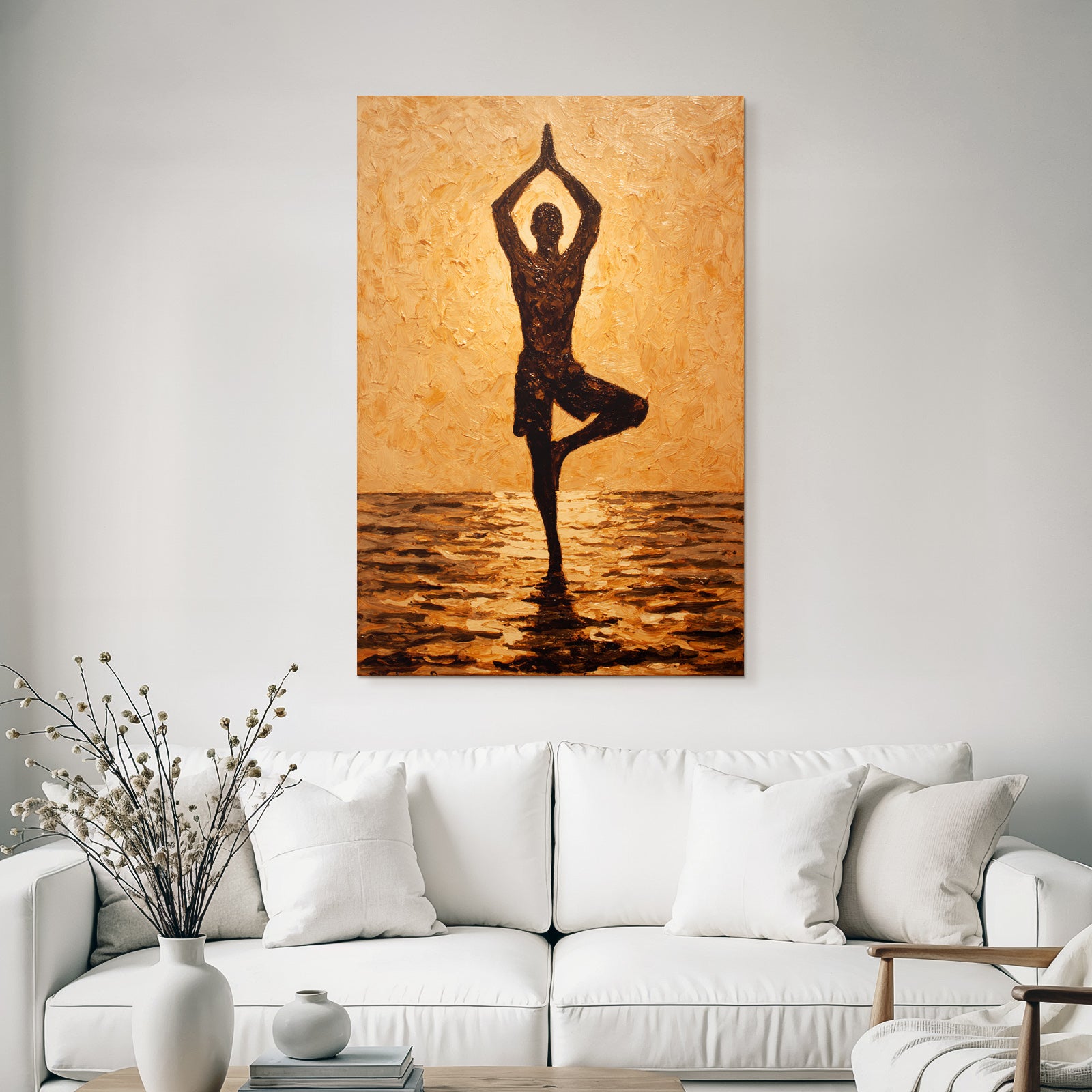 Yoga Meditation Baum Yoga Pose Beruhigung Ölmalerei | Yoga und Meditation | Themen und Hobbys