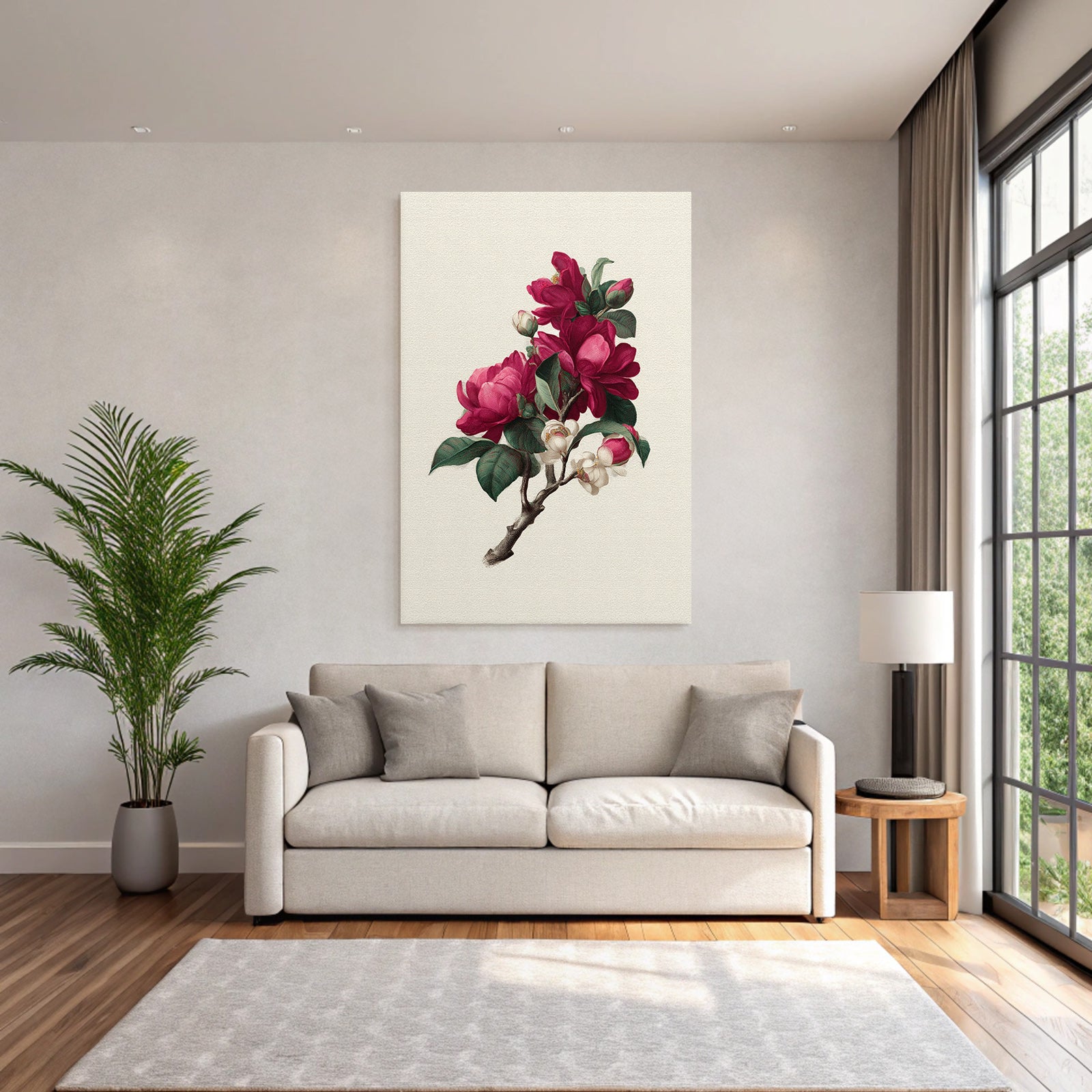 Botanische Magnolienillustration Im Vintage Stil