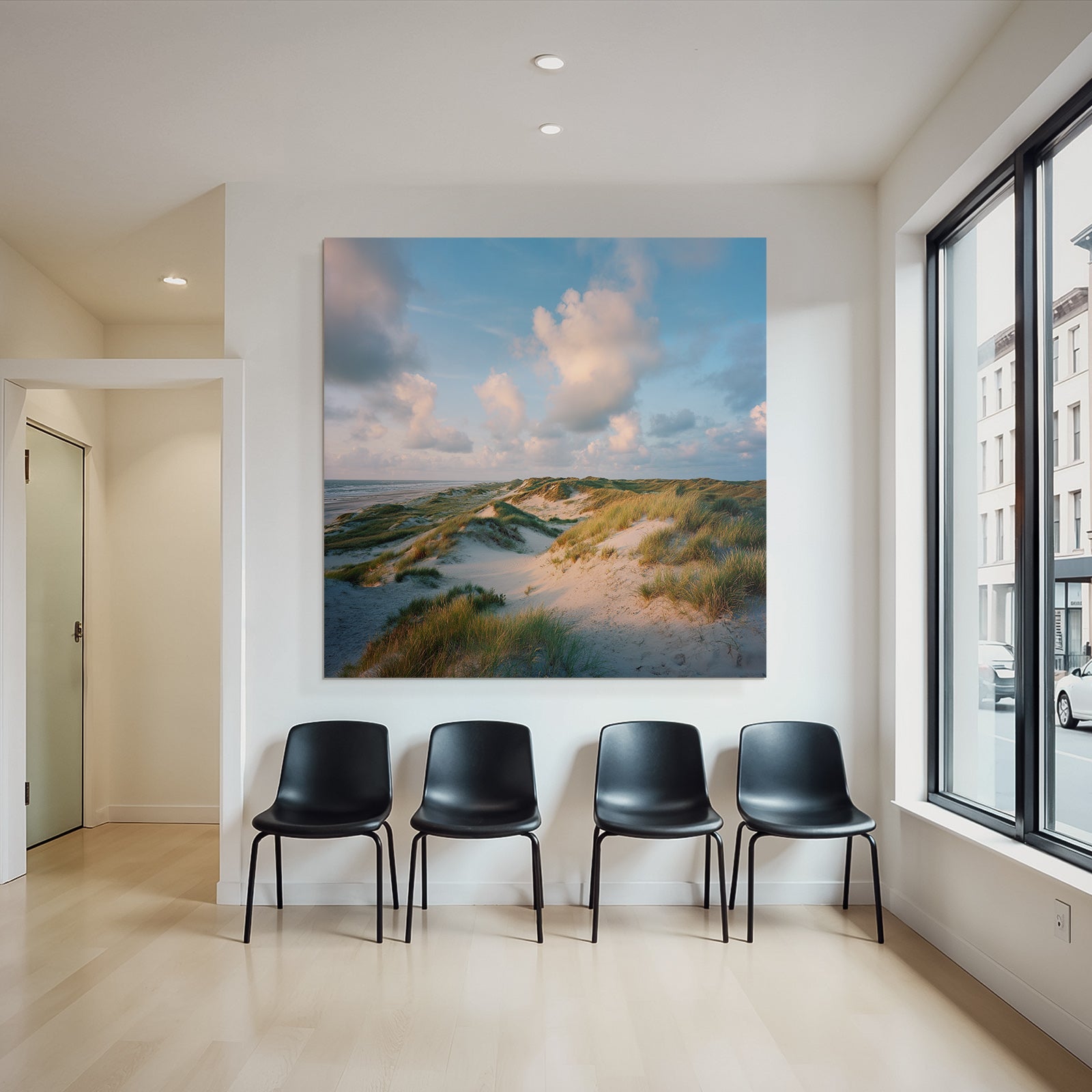 Ruhige Landschaft Sanddünen Mit Gras Und Meer Himmel | Duenen und Heide | Landschaften