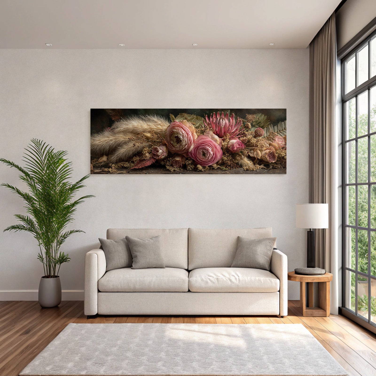 Trocken Retro Flowers Florale Anordnung Mit Rosen Und Getrockneten Pflanzen Elegant Kunstvoll