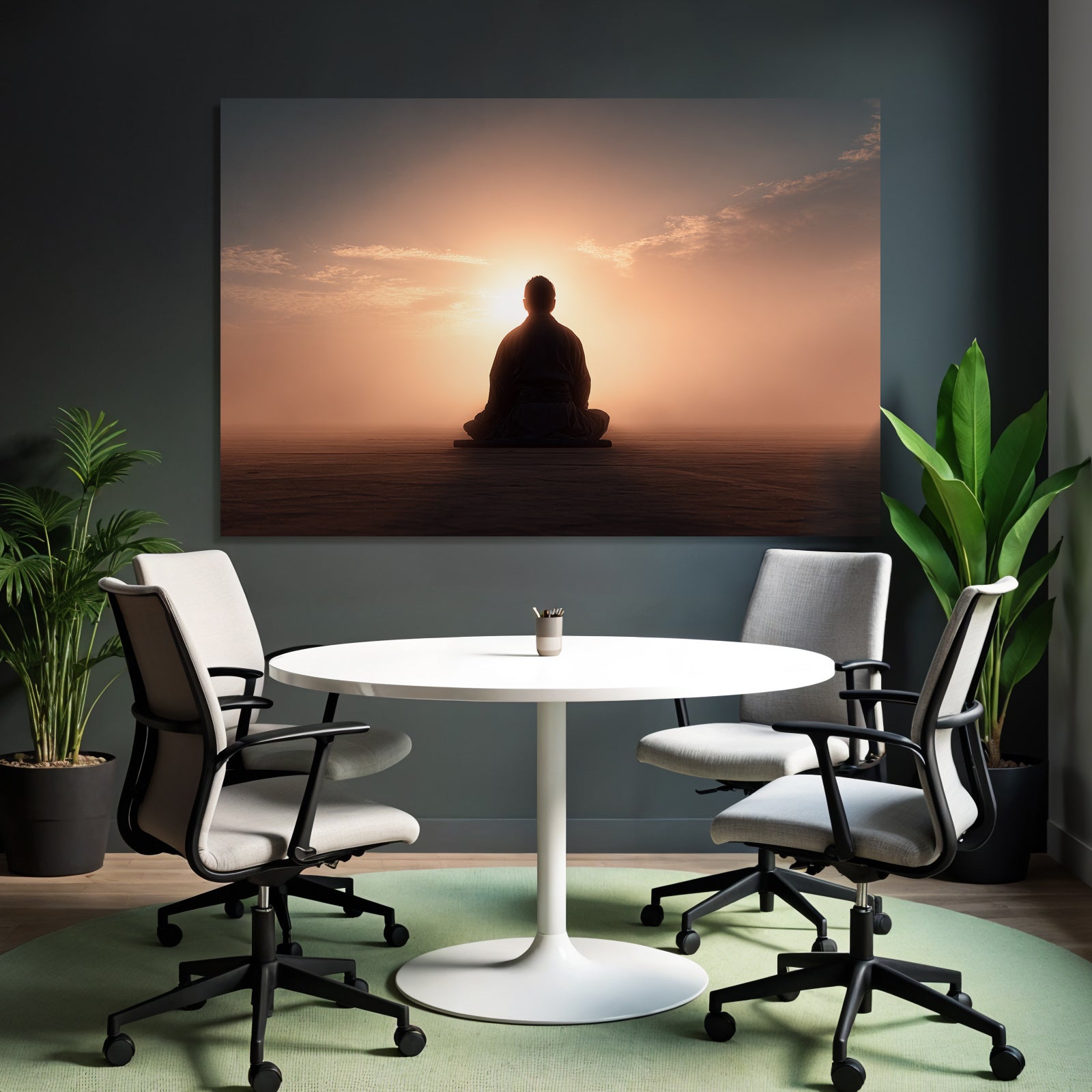Yoga Meditation Meditierende Person Im Bodensatz Gegen Sonnenaufgang Sonnenuntergang | Yoga und Meditation | Themen und Hobbys