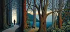 Yoga Meditation Dunkler Weg Und Heller Wald Szene | Yoga und Meditation | Themen und Hobbys