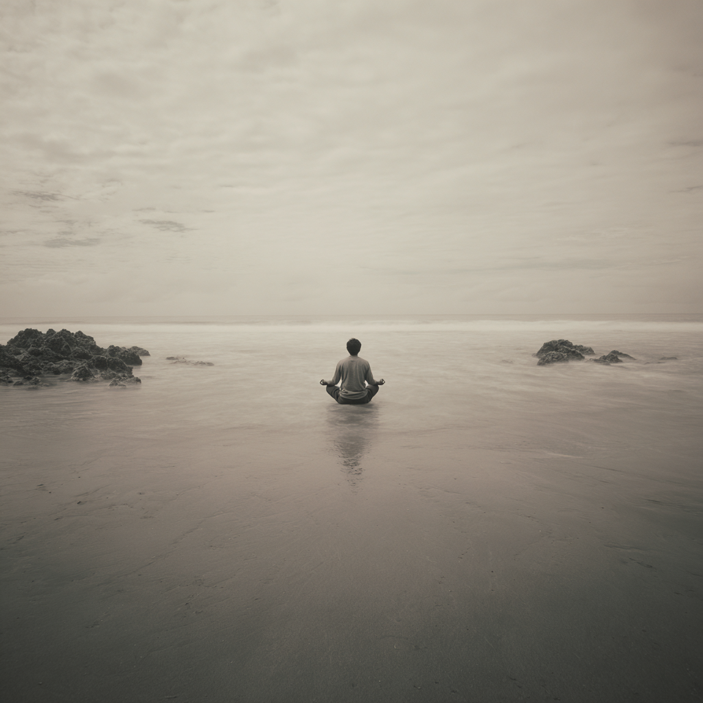 Yoga Meditation Einsame Figuren Am Strand Meditation Reflexion Beruhigende Stimmung | Yoga und Meditation | Themen und Hobbys
