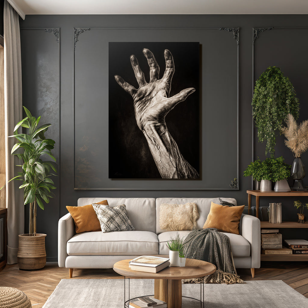 Hand In Dramatischer Pose Emotionale Darstellung Schwarz Weiss | Haende und Gestik | Menschen und Emotionen