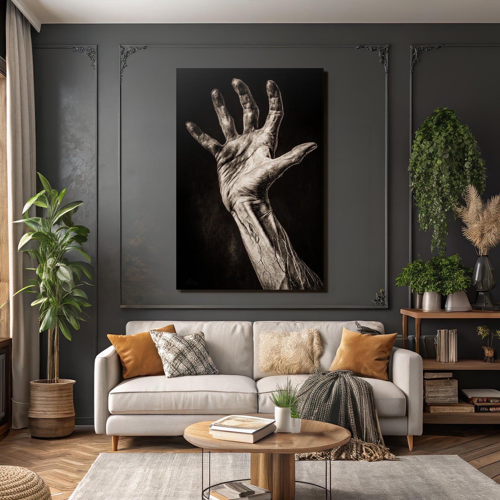 Hand In Dramatischer Pose Emotionale Darstellung Schwarz Weiss | Haende und Gestik | Menschen und Emotionen