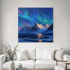Polarlicht Vibrante Impressionistische Landschaft Nacht Himmel Auroren Reflexion Wasser | Fjorde und Gletscher | Landschaften