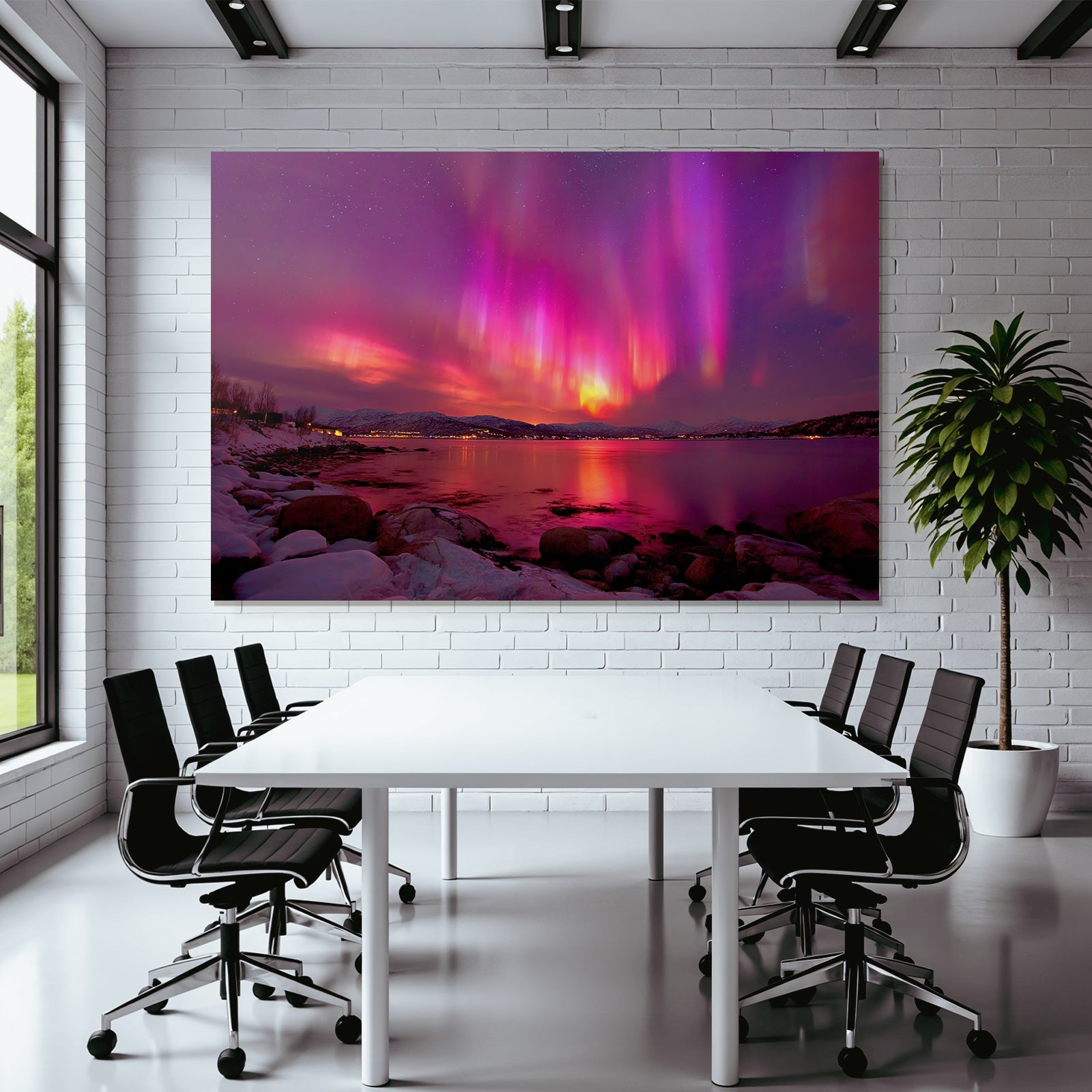 Polarlicht Aurora Borealis Nordlichter Nachtlandschaft Reflexion Wasser | Fjorde und Gletscher | Landschaften