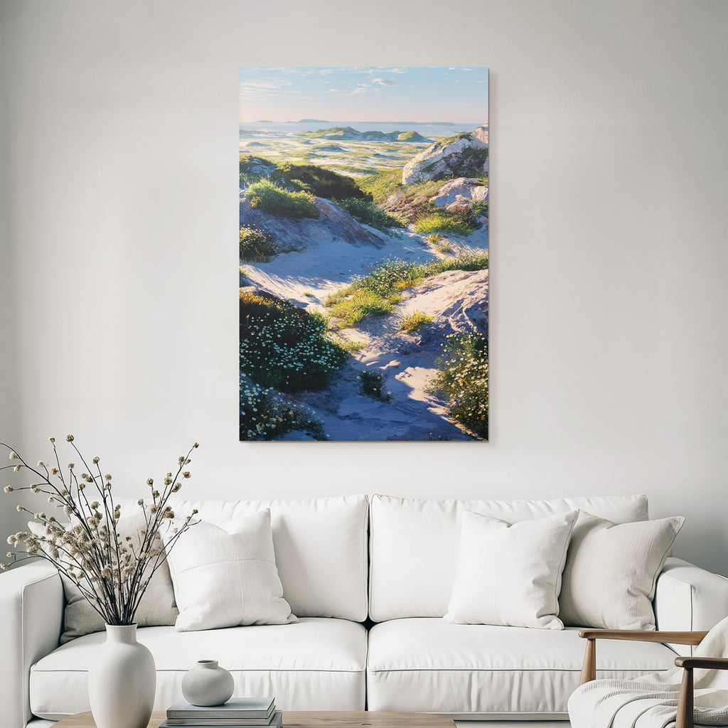 Rockige Landschaft Mit Grünem Hügel And Meerblick | Duenen und Heide | Landschaften