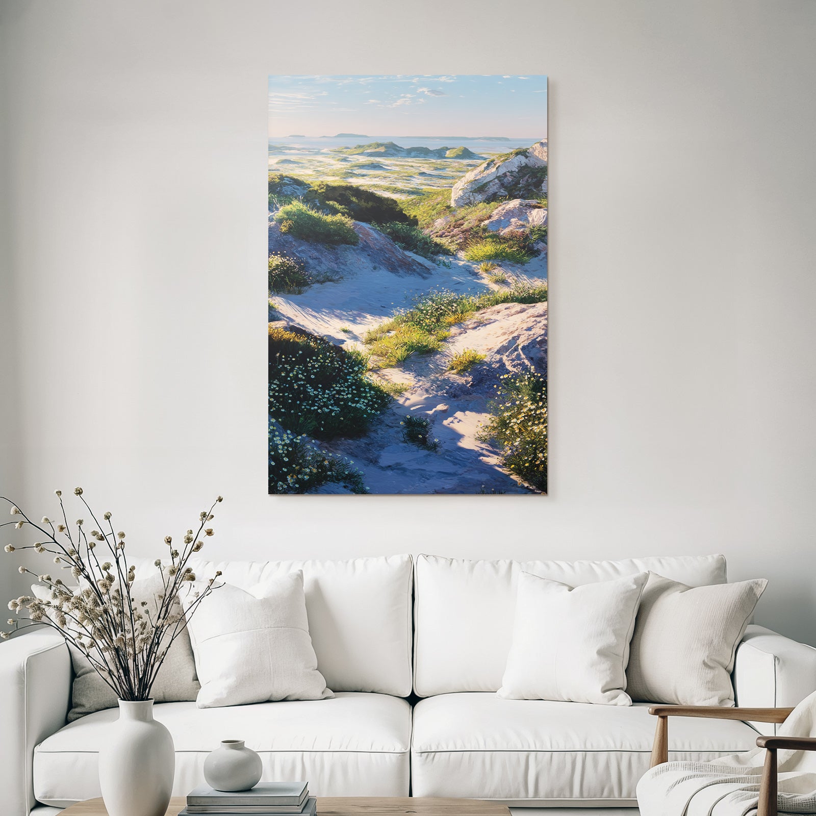 Rockige Landschaft Mit Grünem Hügel And Meerblick | Duenen und Heide | Landschaften