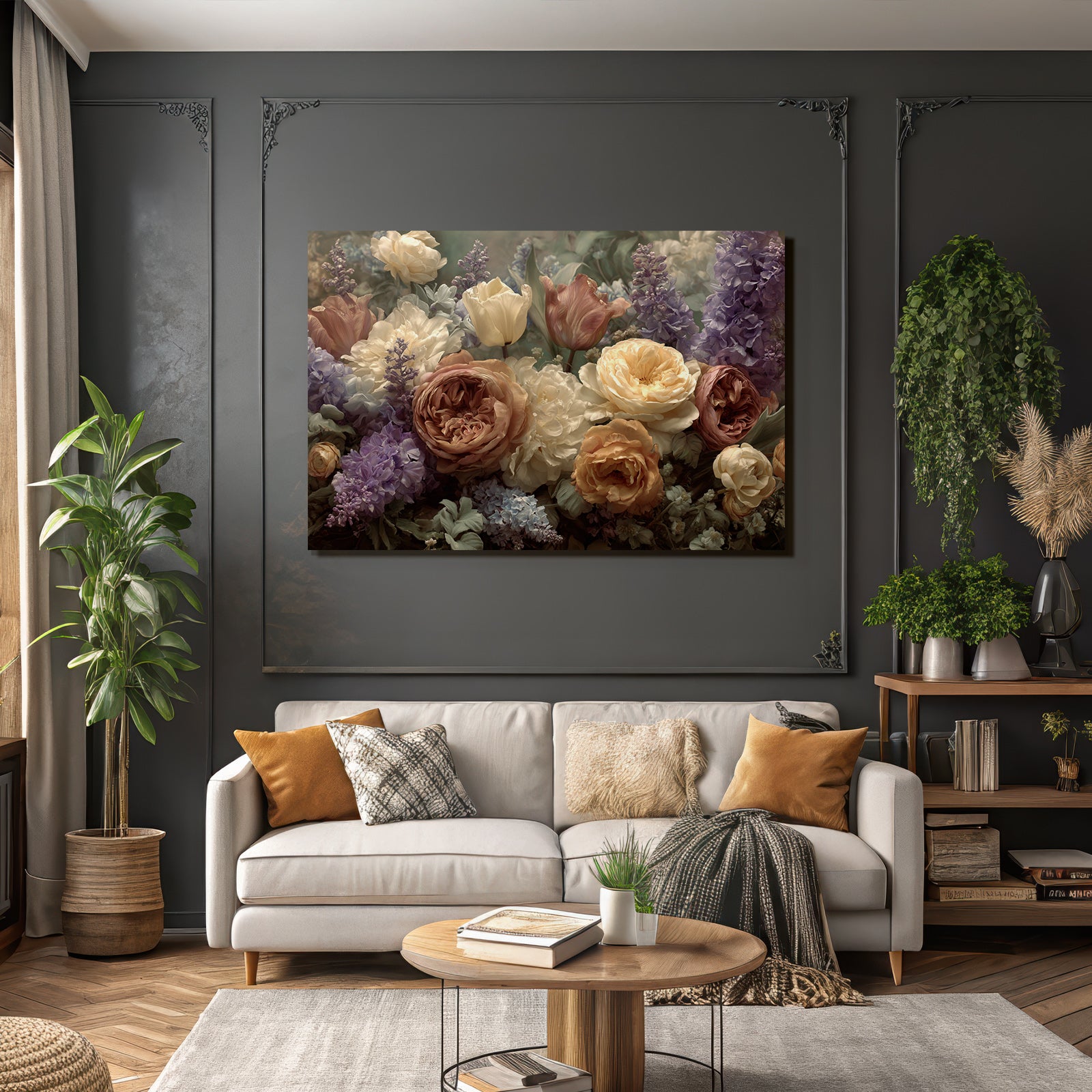 Romantisches Bouqüt Mit Pfingstrosen Tulpen Und Flieder In Pastell