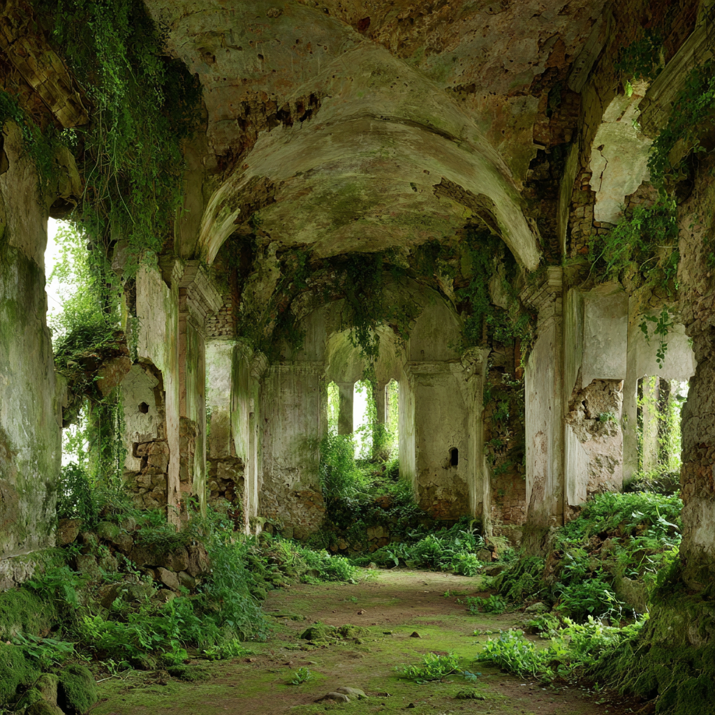 Verlassener Innenraum Von Natur Übernommen | Lost Places | Architektur