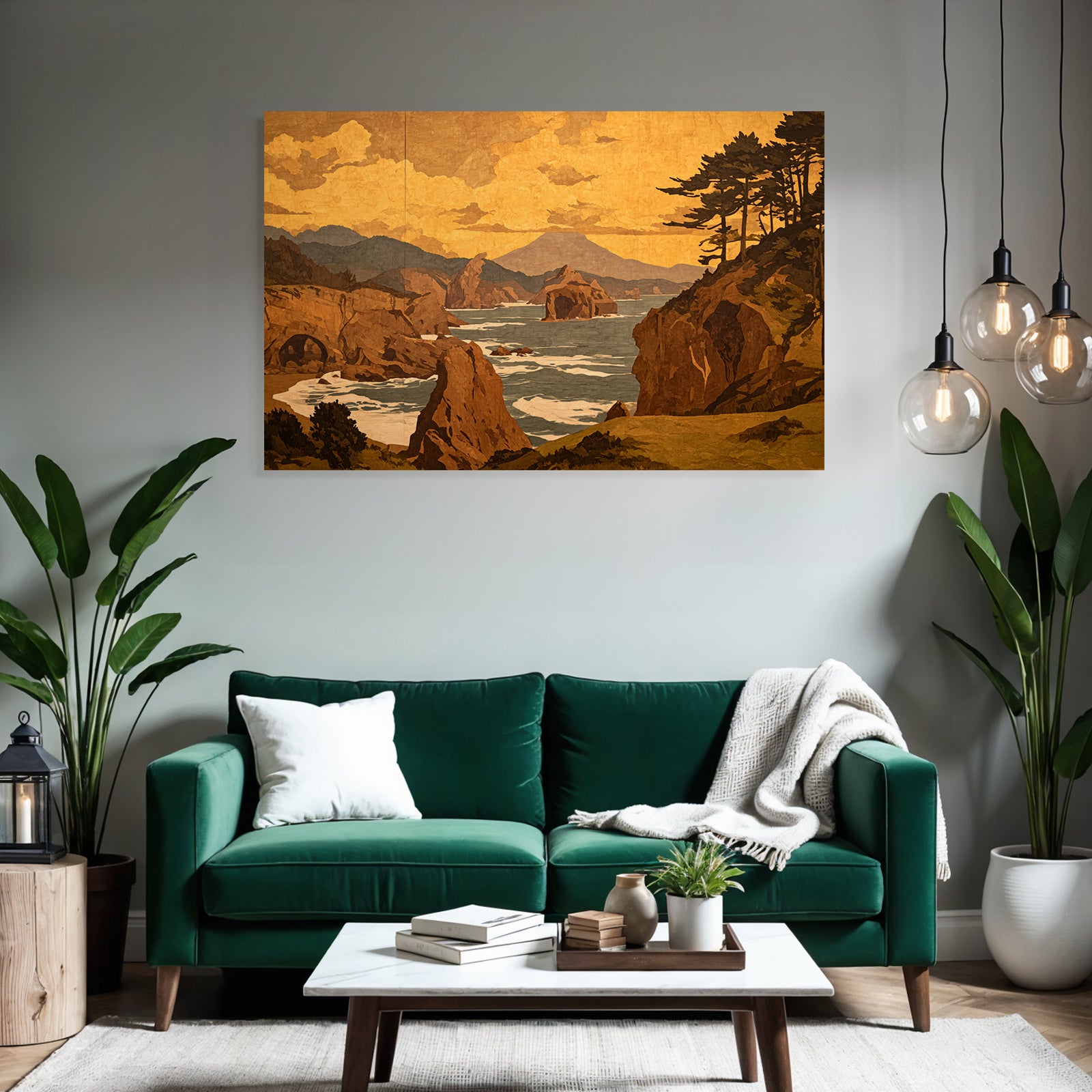 Yoga Meditation Bild Kustlandschaft Bei Sonnenuntergang Mit Bergen Und Felsen | Yoga und Meditation | Themen und Hobbys