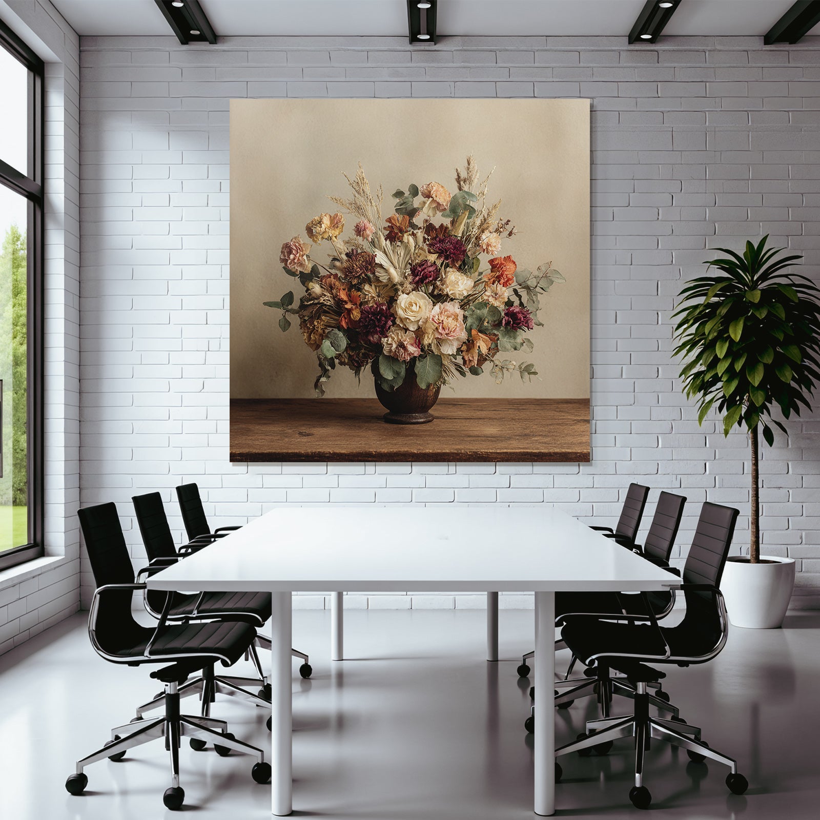 Trocken Retro Flowers Getrocknete Strauss In Holzvase Rustikal Elegant