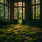 Abandoned Interior Space With Moss And Nature Reclaiming Human Spaces | Lost Places | Architektur