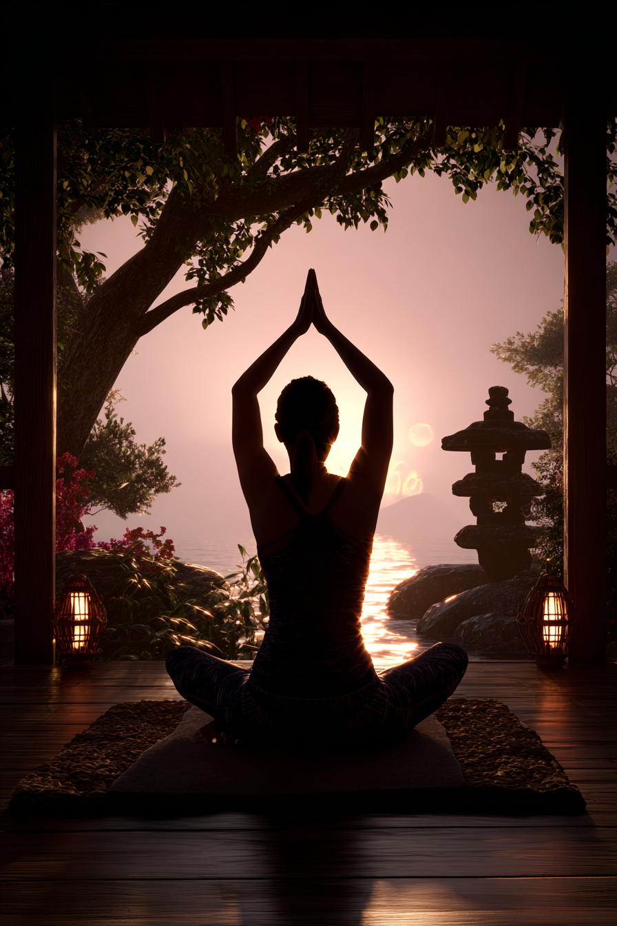 Yoga Meditation Yoga Meditiation Am Sonnenuntergang Mit Natur Elementen | Yoga und Meditation | Themen und Hobbys