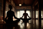 Yoga Meditation Yoga Meditation In Der Ruhigen Umgebung Silhoütten | Yoga und Meditation | Themen und Hobbys