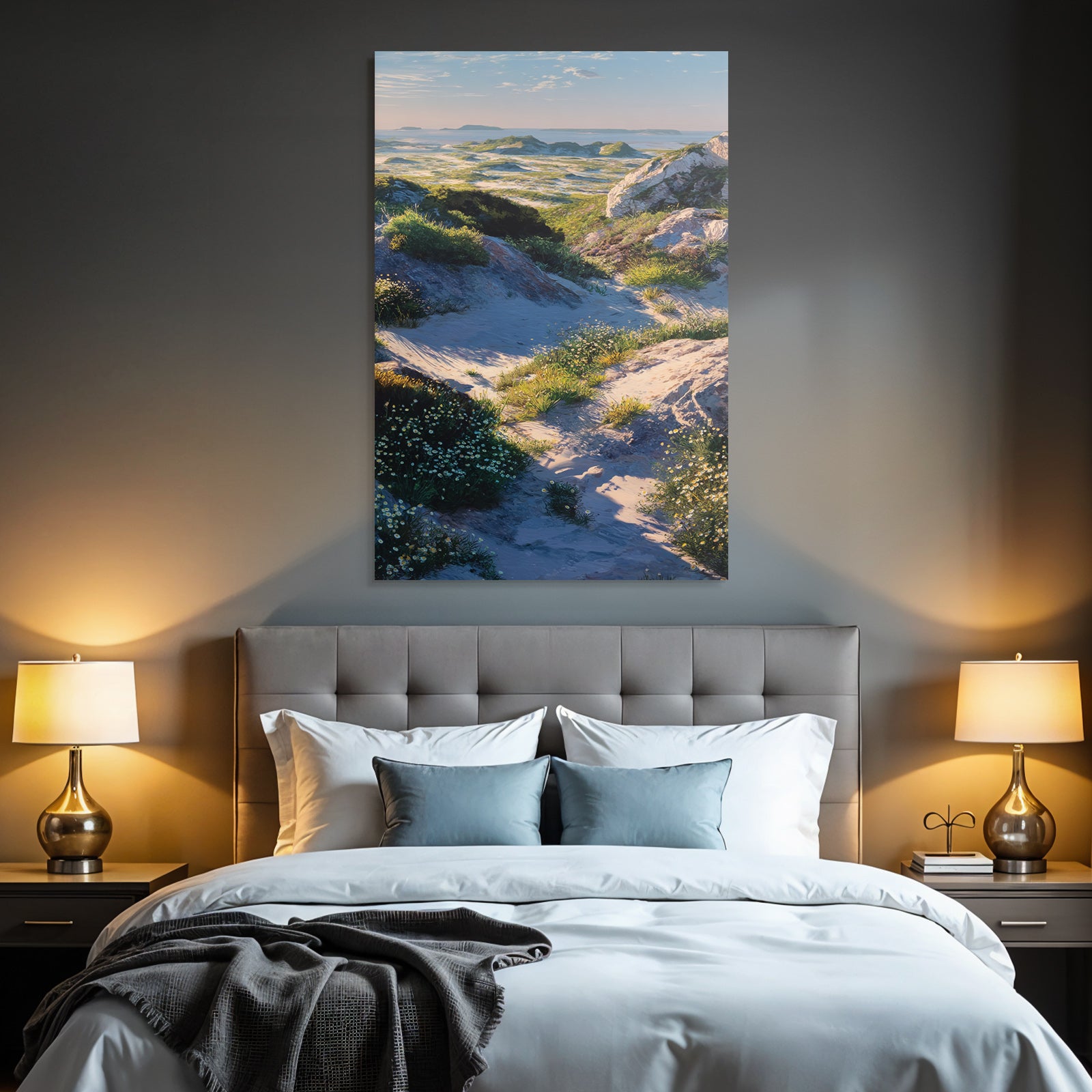 Rockige Landschaft Mit Grünem Hügel And Meerblick | Duenen und Heide | Landschaften