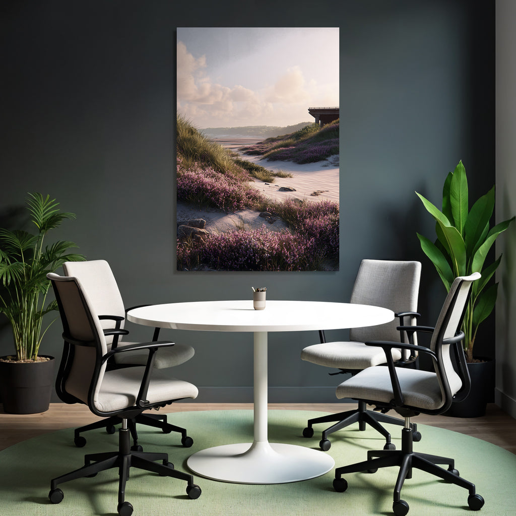 Friedliche Landschaft Strand Sonnenaufgang Blumen Dunen | Duenen und Heide | Landschaften