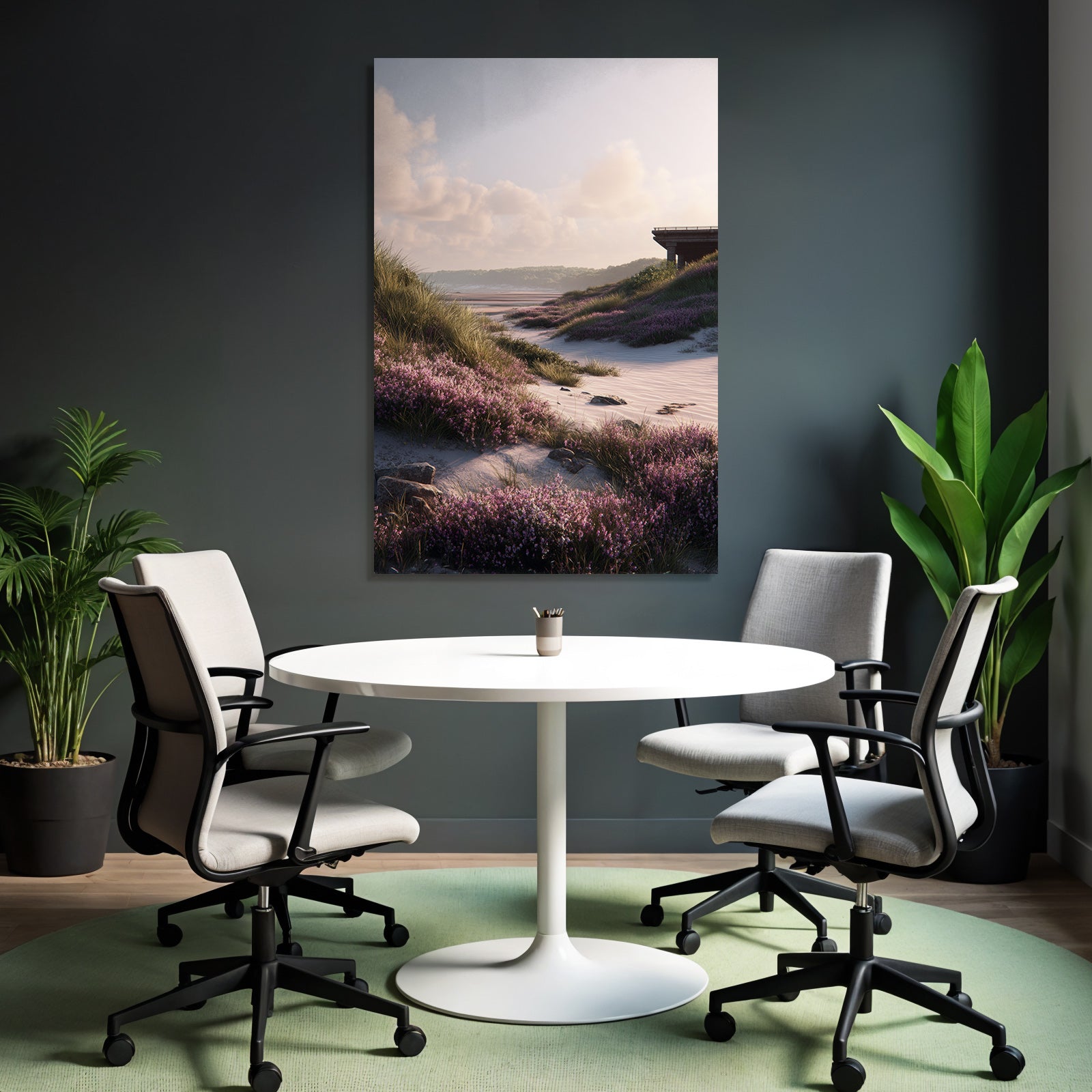 Friedliche Landschaft Strand Sonnenaufgang Blumen Dunen | Duenen und Heide | Landschaften