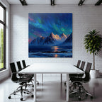Polarlicht Vibrante Impressionistische Landschaft Nacht Himmel Auroren Reflexion Wasser | Fjorde und Gletscher | Landschaften