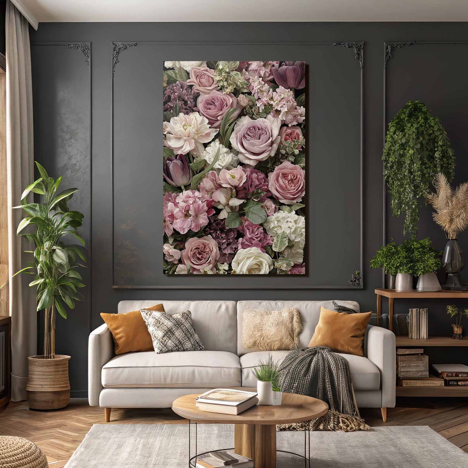 Arrangement In Pink Weiss Und Lila Mit Rosen Und Tulpen