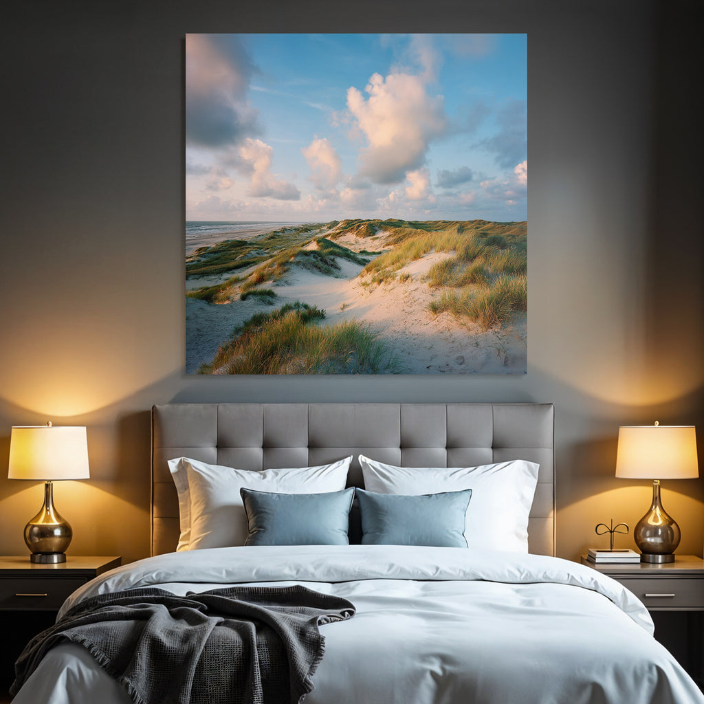 Ruhige Landschaft Sanddünen Mit Gras Und Meer Himmel | Duenen und Heide | Landschaften