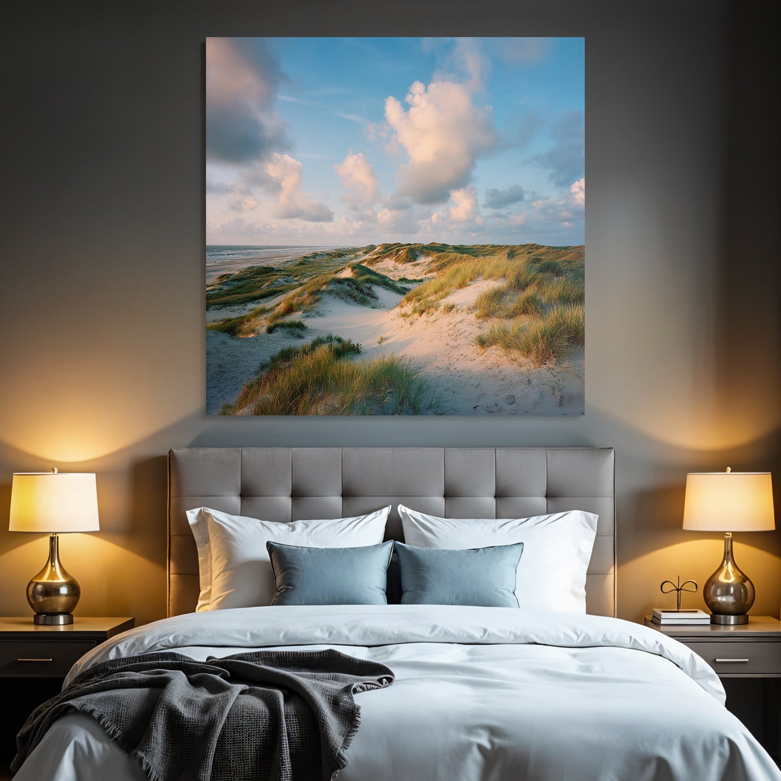 Ruhige Landschaft Sanddünen Mit Gras Und Meer Himmel | Duenen und Heide | Landschaften