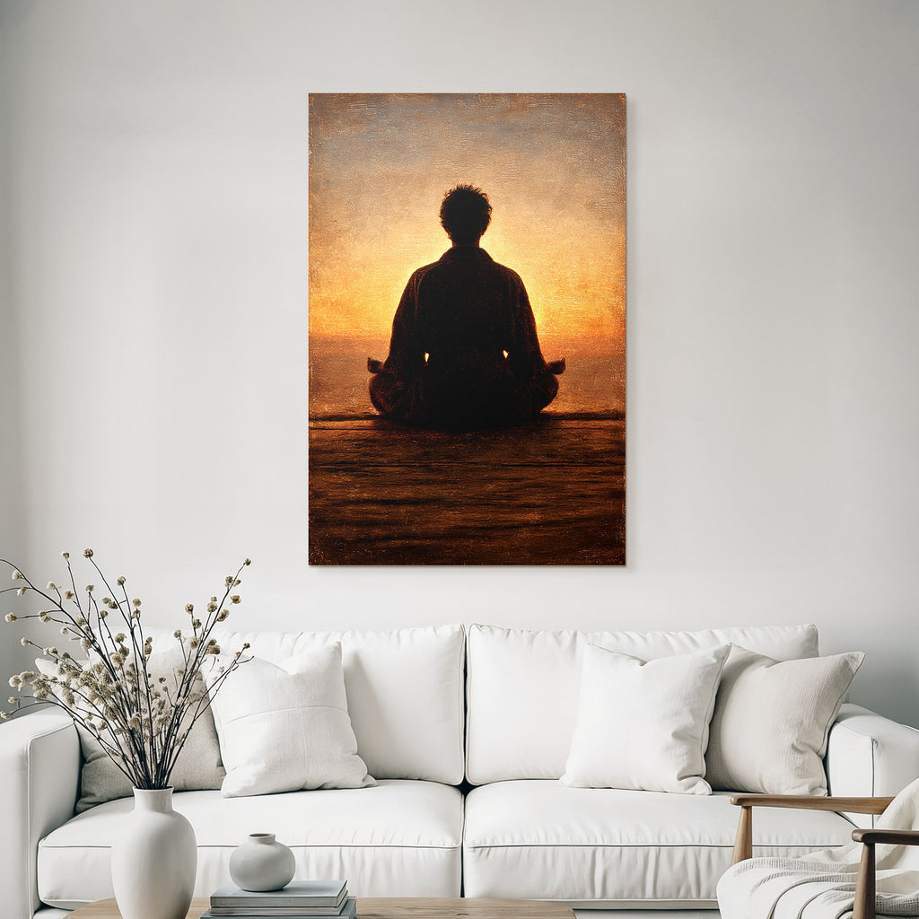 Yoga Meditation Meditierende Person Im Sonnenuntergang Über Wasser | Yoga und Meditation | Themen und Hobbys