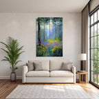 Impressionistischer Wald Mit Sonnenlicht Und Bunten