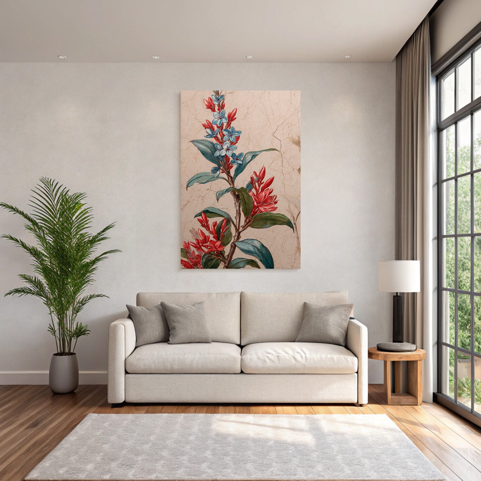 Botanische Illustration Roter Und Blaür Stilleben Auf Altem Papier