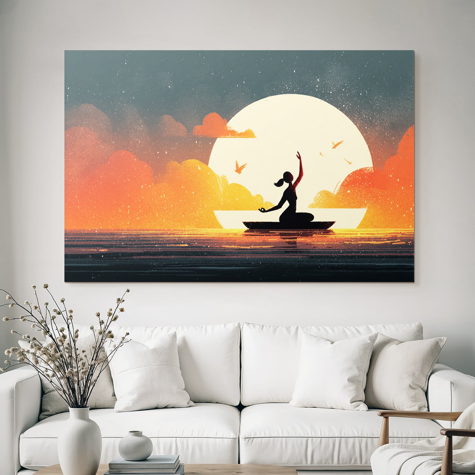 Yoga Meditation Stille Meditation Im Boot Bei Sonnenuntergang | Yoga und Meditation | Themen und Hobbys