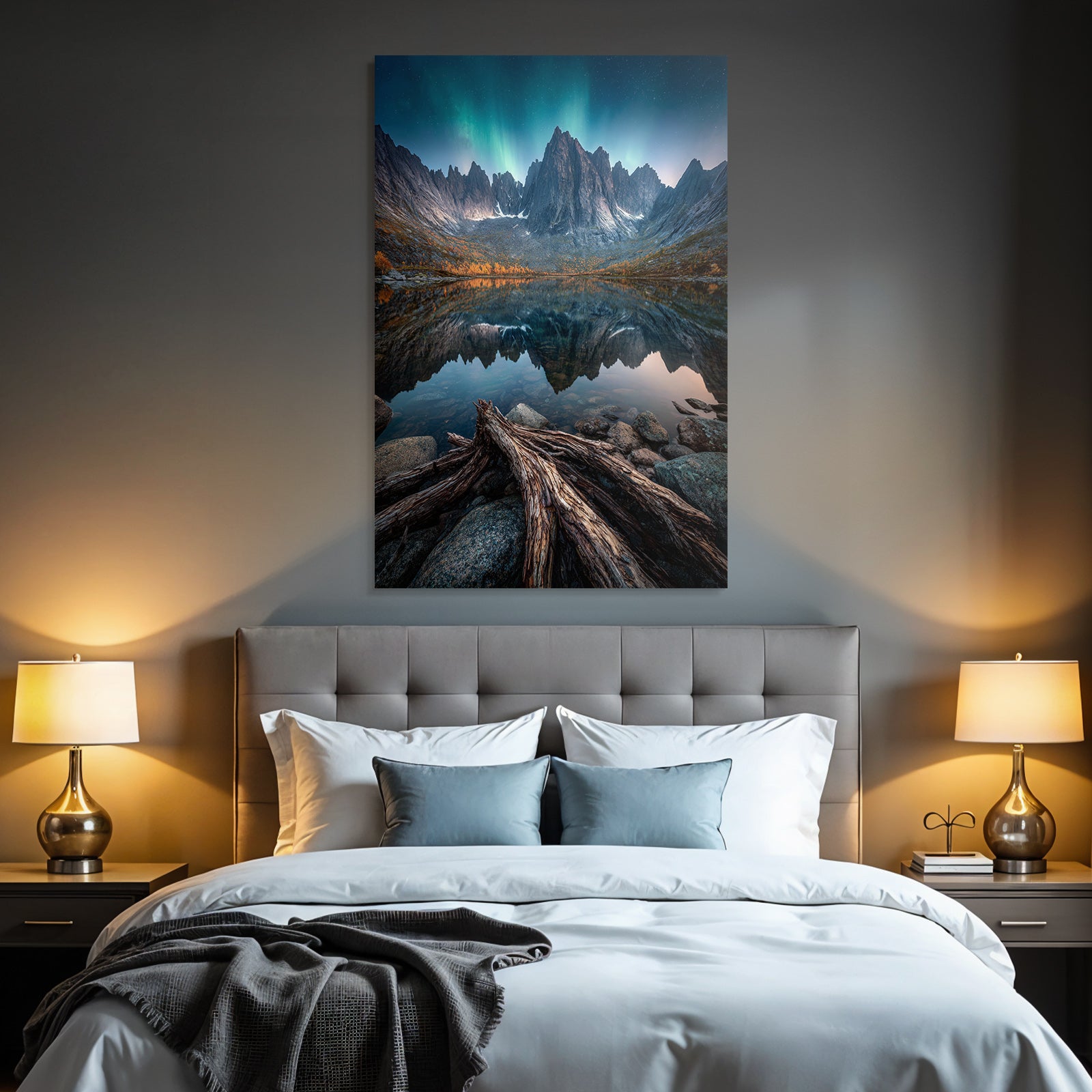 Polarlicht Traumhafte Natur Landschaft Bergrefl Action See Mit Norlicht | Fjorde und Gletscher | Landschaften