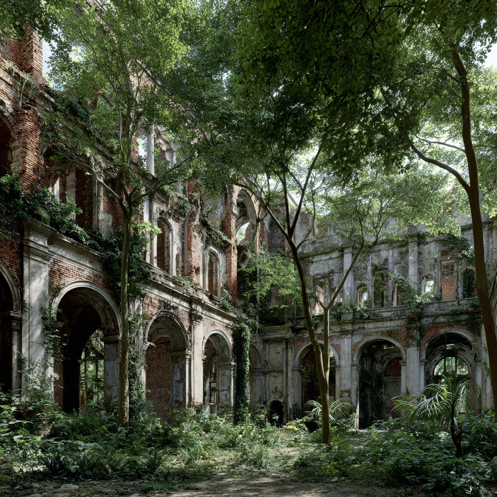 Ruinierte Struktur Von Natur Übernommen | Lost Places | Architektur