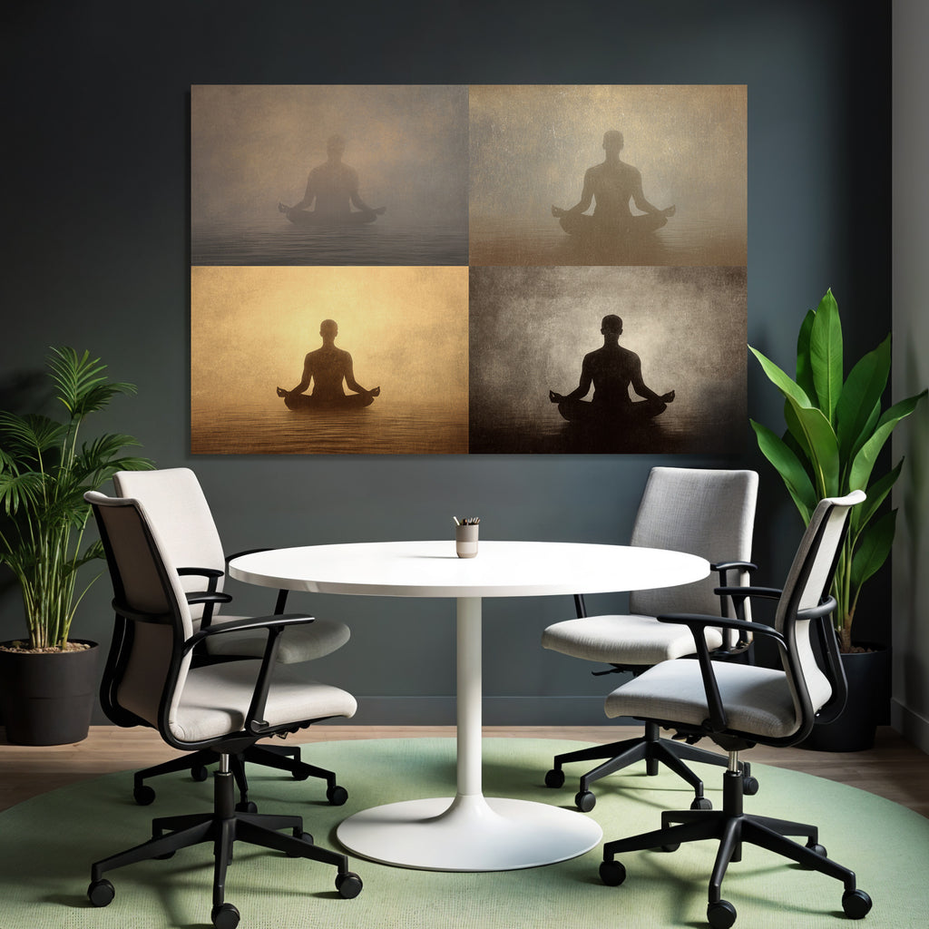 Yoga Meditation Meditation Collage Silhoütte Beruhigende Atmosphäre | Yoga und Meditation | Themen und Hobbys