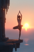 Yoga Meditation Yoga Practice Im Sonnenuntergang Ruhe Und Balance | Yoga und Meditation | Themen und Hobbys
