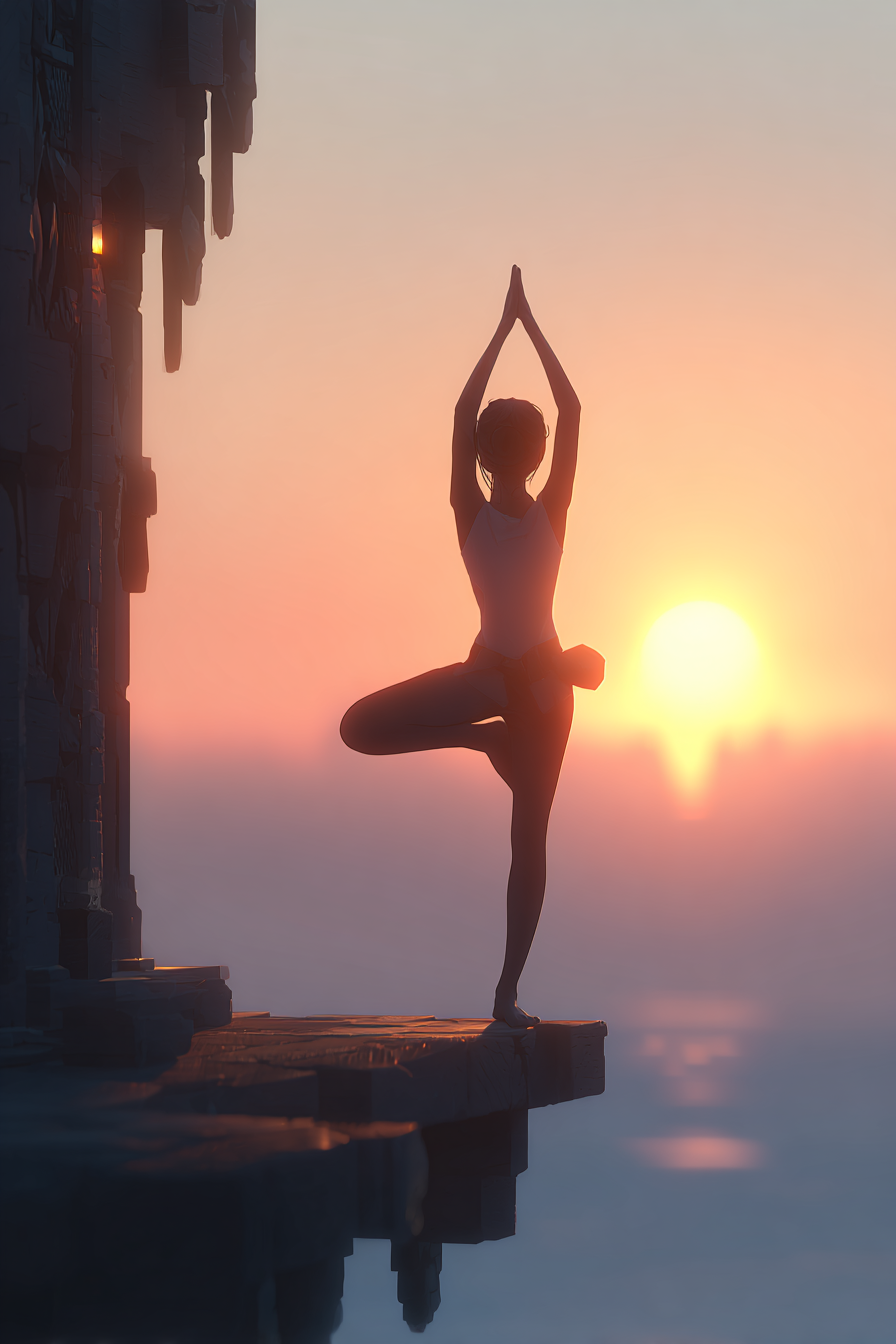 Yoga Meditation Yoga Practice Im Sonnenuntergang Ruhe Und Balance | Yoga und Meditation | Themen und Hobbys