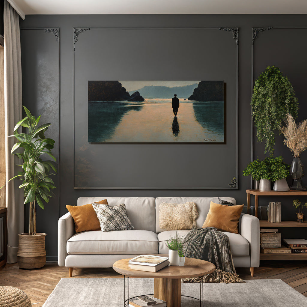 Yoga Meditation Einsame Figur Im Flachen Wasser Mit Steinformation Kunstvolle Repräsentation | Yoga und Meditation | Themen und Hobbys