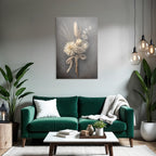 Trocken Retro Flowers Getrocknete Straus Mit Gras Schnur Dunkler Hintergrund