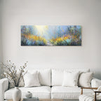 Landschaft Mit Bunten Nebel Und Lichtstrahlen