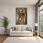 Trocken Retro Flowers Getrocknete Rosen Mit Vintage Uhr Der Verganglichkeit