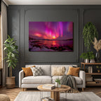 Polarlicht Aurora Borealis Nordlichter Nachtlandschaft Reflexion Wasser | Fjorde und Gletscher | Landschaften