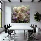 Zarte Rosen Und Tulpen Im Weichen Hintergrund