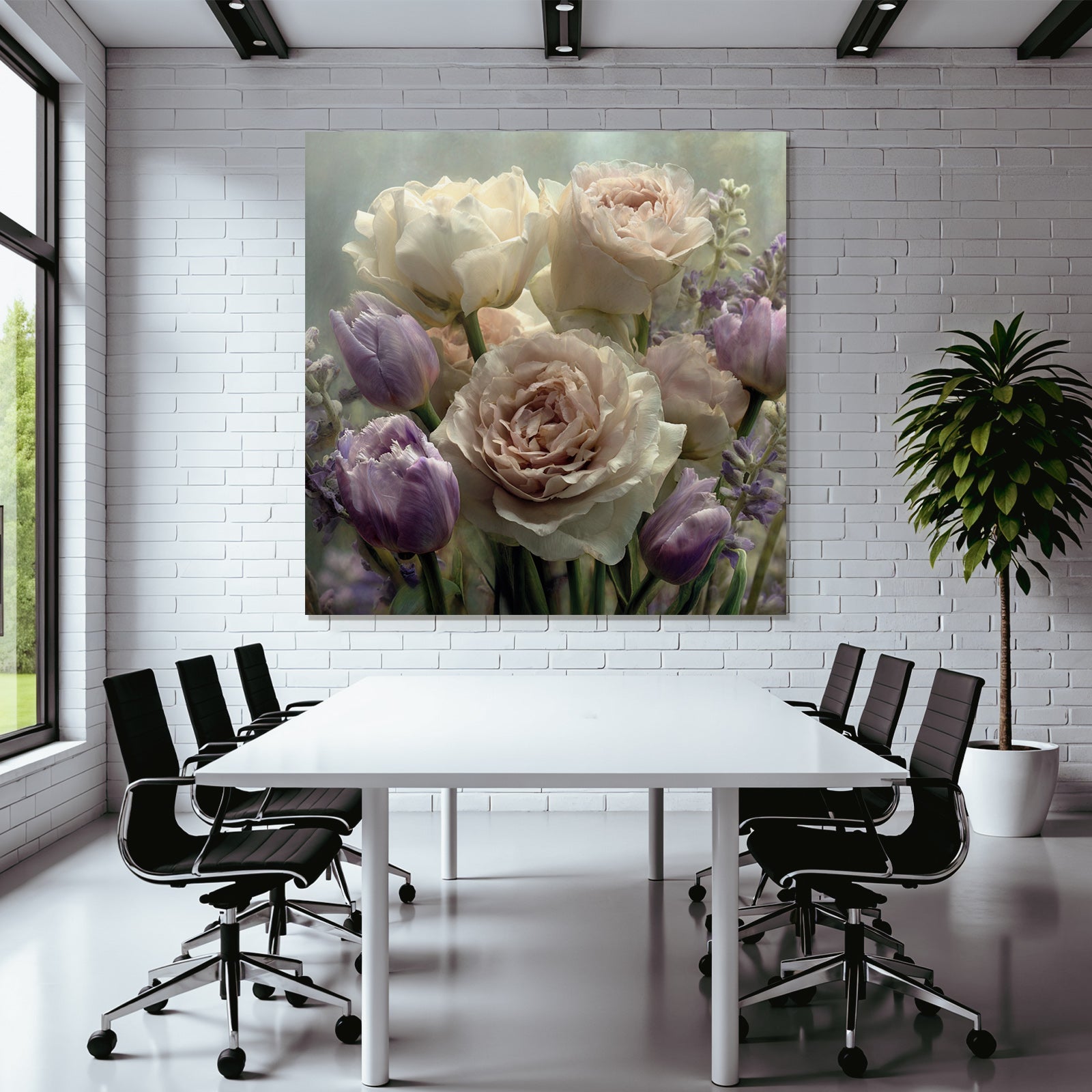 Zarte Rosen Und Tulpen Im Weichen Hintergrund