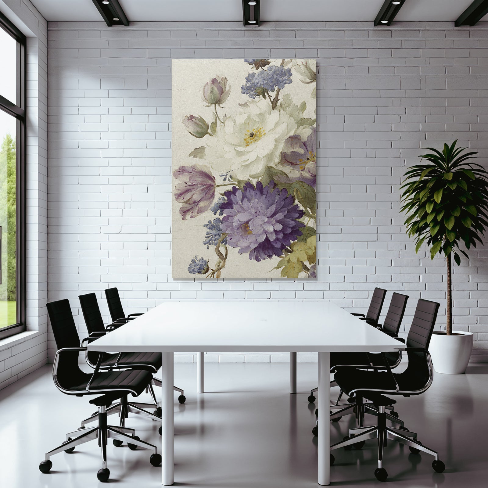 Stillleben Mit Weissen Und Violetten Blüten In Zarten Pastellfarben
