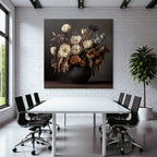 Trocken Retro Flowers Kreative Anordnung Getrockneter Und Blätter In Vase