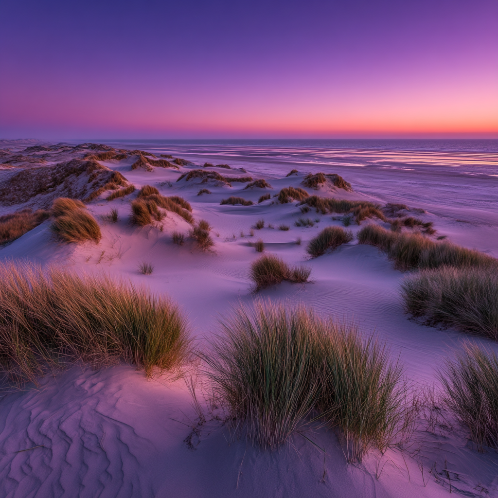 Sanddünen Und Meer Im Sonnenuntergang | Duenen und Heide | Landschaften