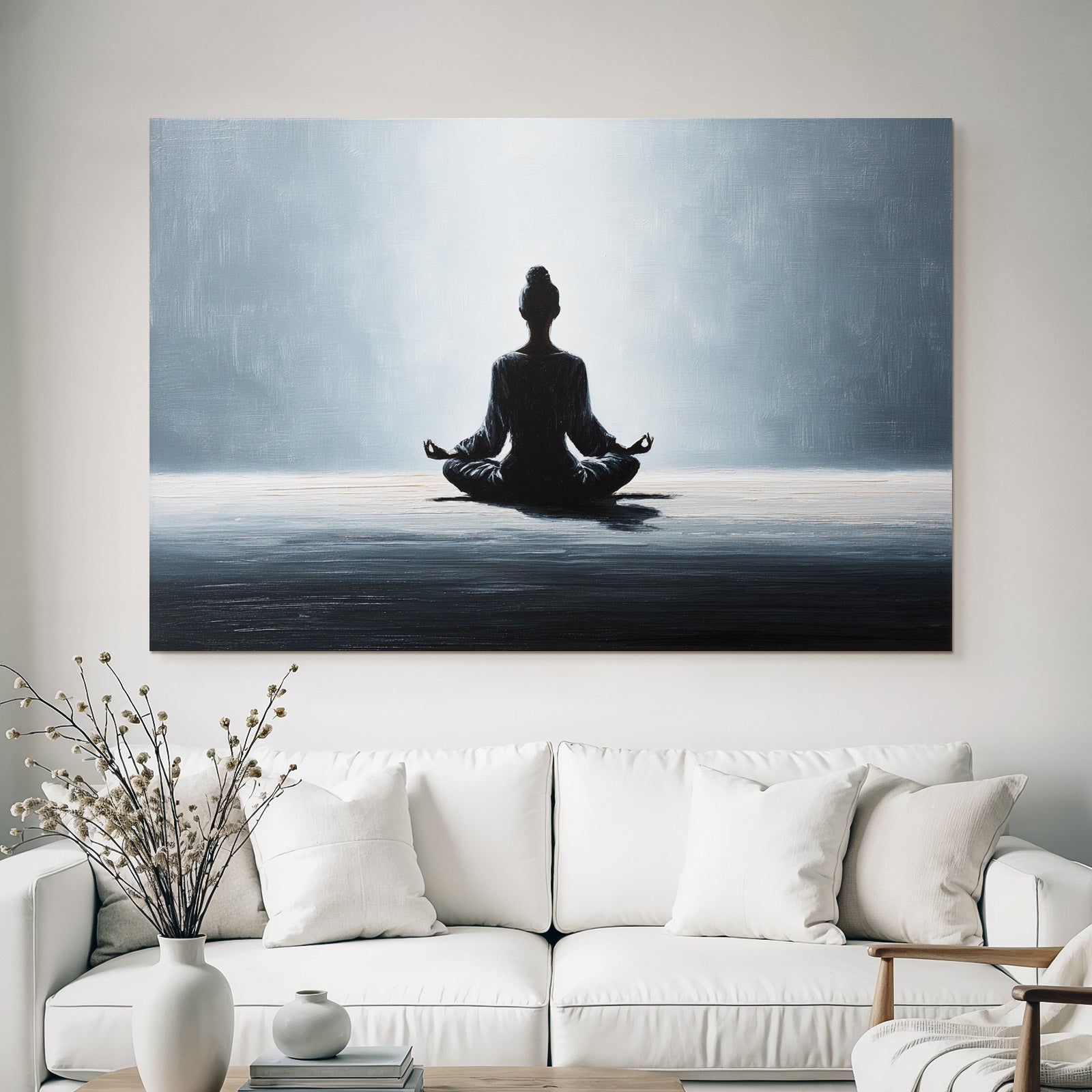 Yoga Meditation Meditierende Person Im Silhoütten Stil Ruhe Und Geistige Frieden | Yoga und Meditation | Themen und Hobbys